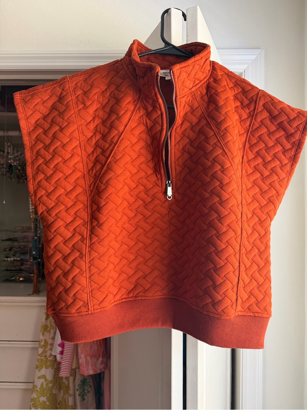 entro Rust Quilted Half-Zip Pullover